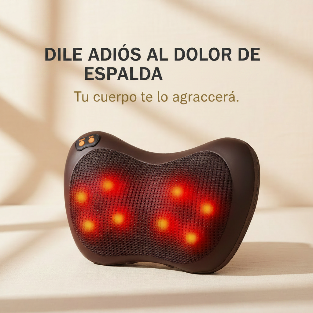 Cojín Almohada de Masaje Eléctrico Shiatsu Con Calor para Cuello Hombros Espalda Piernas Pies Alivio del Dolor Muscular