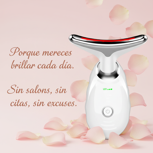 Masajeador Facial y de Cuello con Luz LED – Cuidado de la Piel en Casa