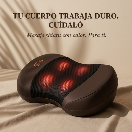Cojín Almohada de Masaje Eléctrico Shiatsu Con Calor para Cuello Hombros Espalda Piernas Pies Alivio del Dolor Muscular